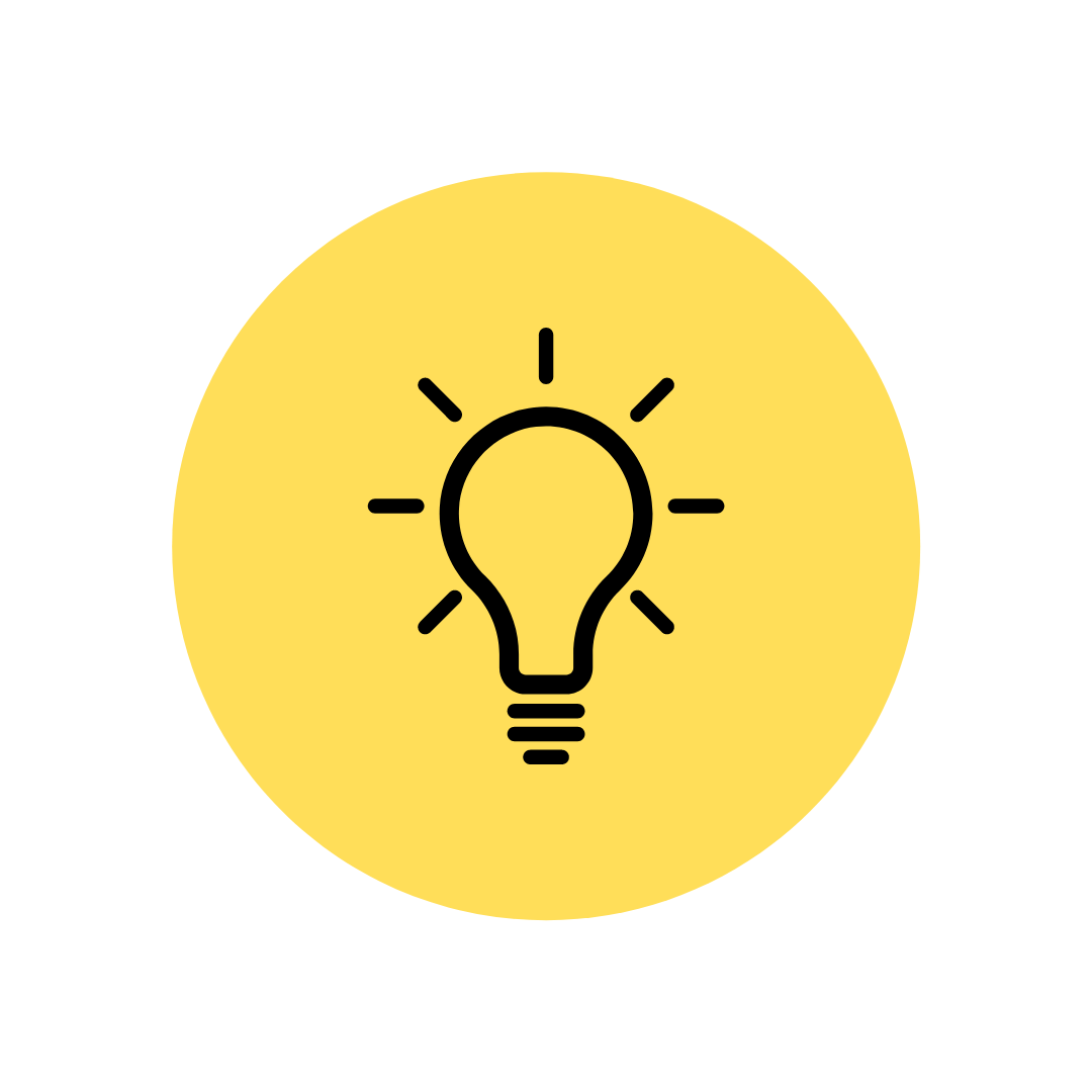 Image of a lightbulb with a yellow background, to represent awareness