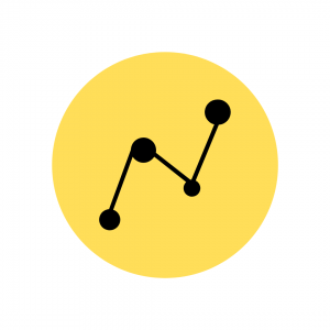Image of an upward graph on a yellow background to represent progress